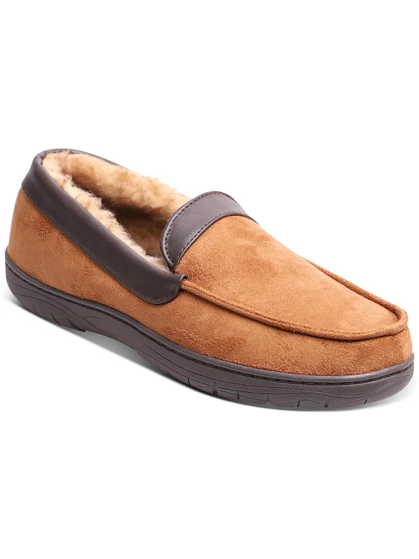 Mens Faux Suede Slip On Loafer Slippers