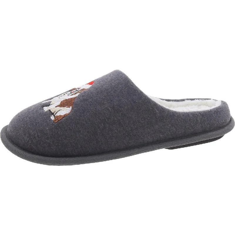 Mens Fleece Lined Slip On Slide Slippers