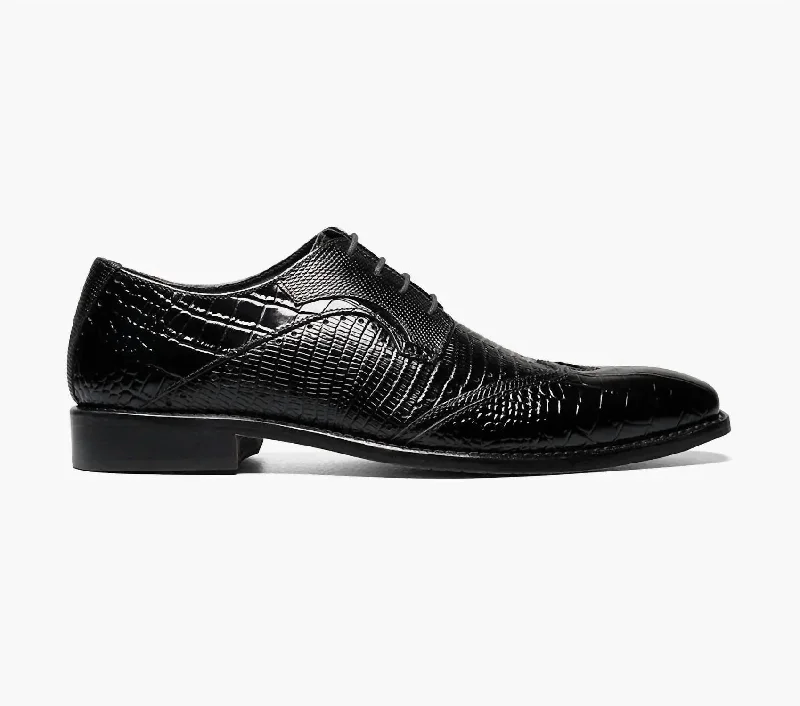 Men's Gregorio Wingtip Oxford Shoes In Black