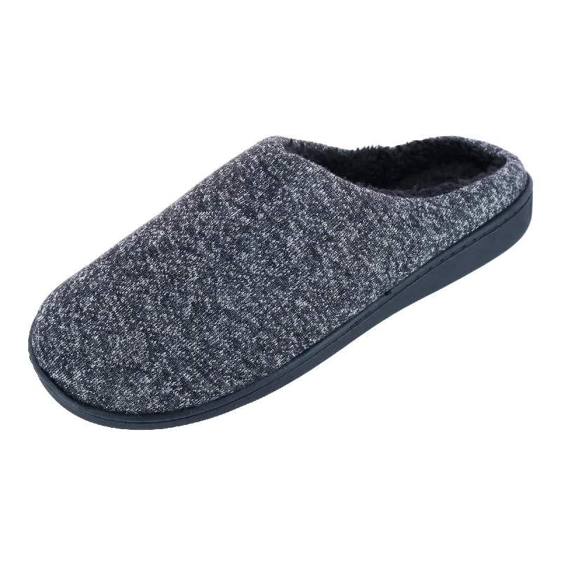 Men's Heathered Knit Hoodback Slipper