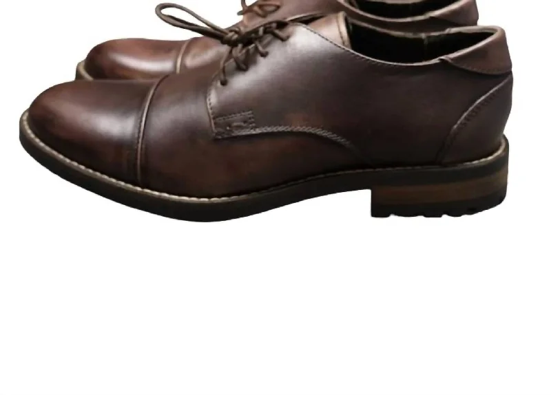 Men's Jeremy Captoe Oxford Shoes In Mahogany