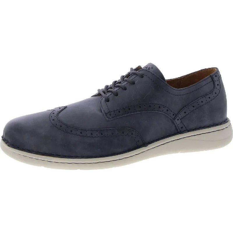 Mens Leather Lace-Up Oxfords