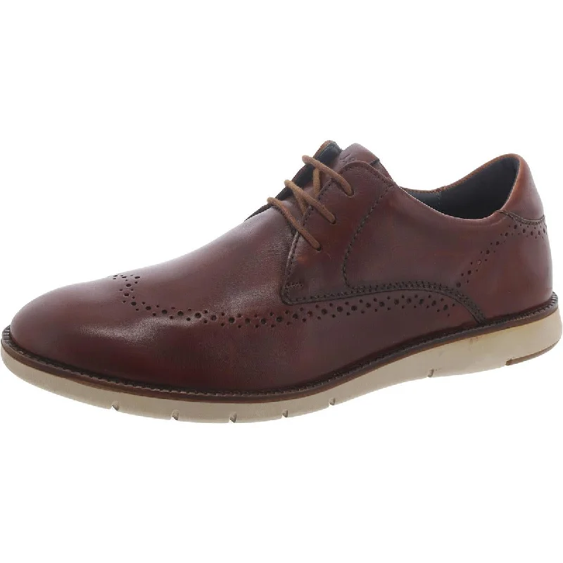 Mens Leather Lace-Up Oxfords