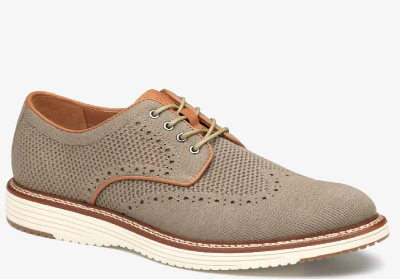 Men's Upton Knit Wingtip Shoe In Taupe