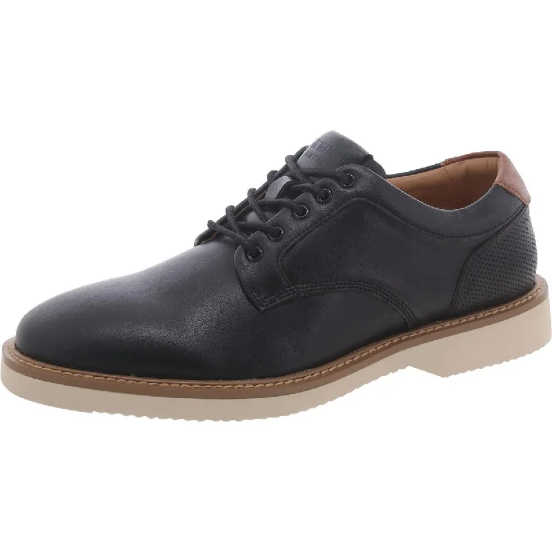 Mickel Mens Leather Lace-Up Derby Shoes