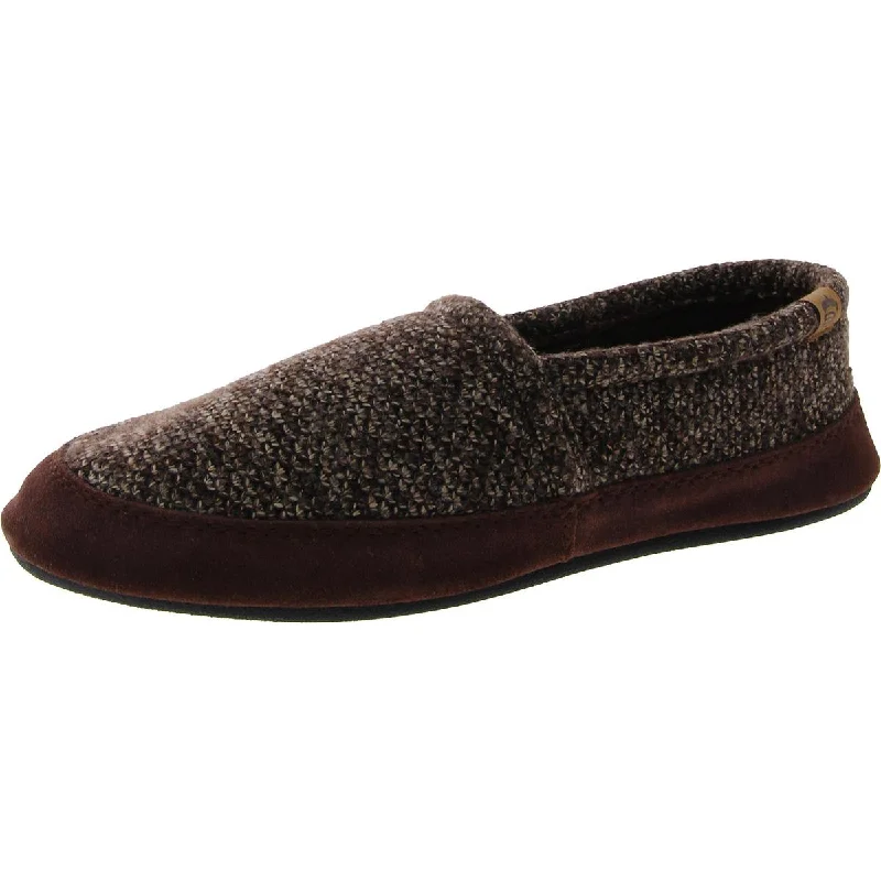 Moc Mens Fleece Slip On Loafer Slippers