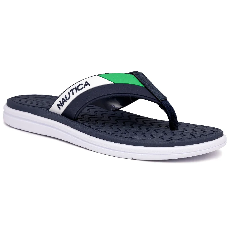 Nautica Mens Logo Flip-Flop Sandal