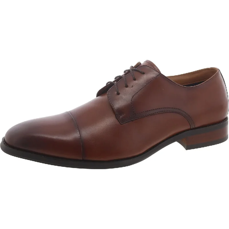 Plot Mens Leather Lace-Up Derby Shoes