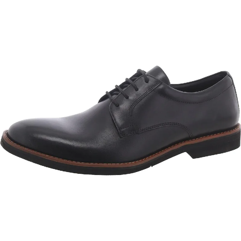 Sadio Mens Leather Lace-Up Derby Shoes