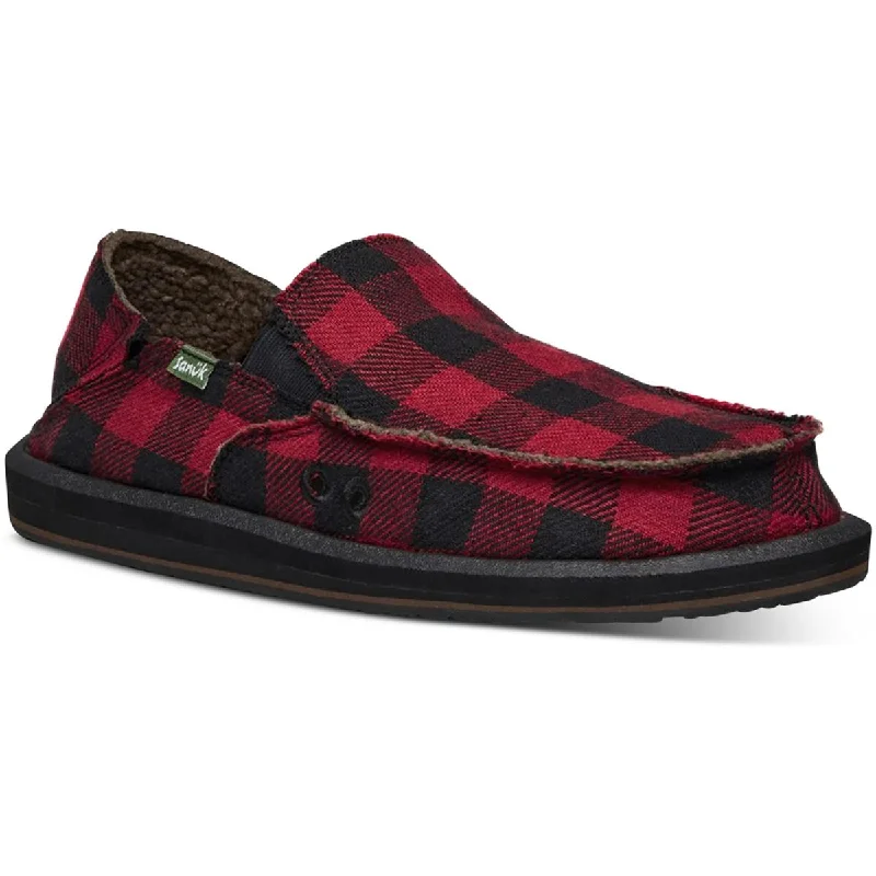 Sanuk Mens Vagabond Flannel Slip-On Loafer Slippers