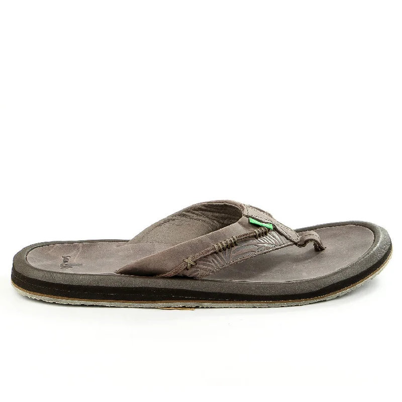 Sanuk Aloha Cowboy Flip Flop - Dark Brown - Mens