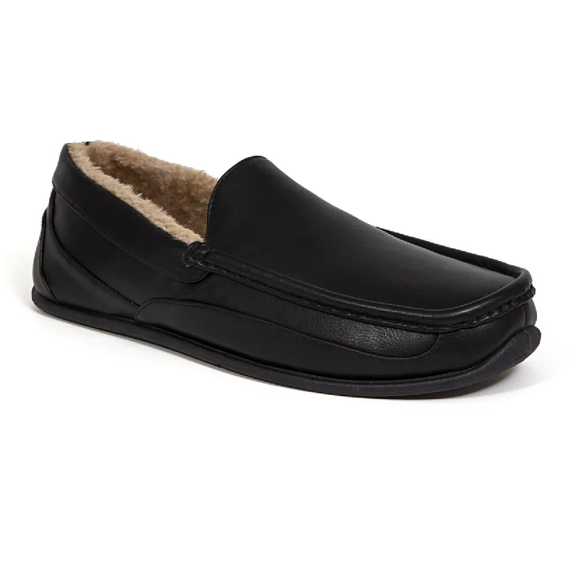 Spun Mens Comfort Insole Faux Fur Lined Loafer Slippers