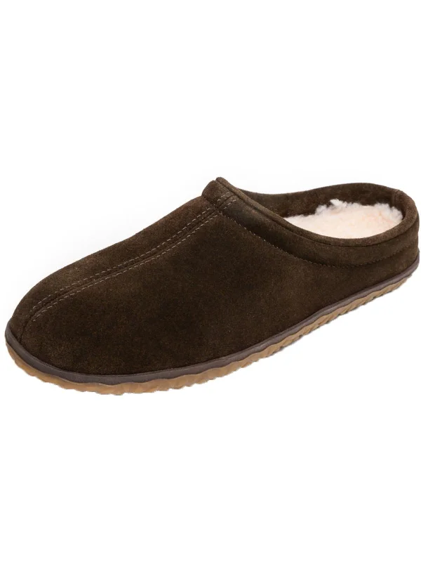 Taylor Mens Suede Slip On Clog Slippers