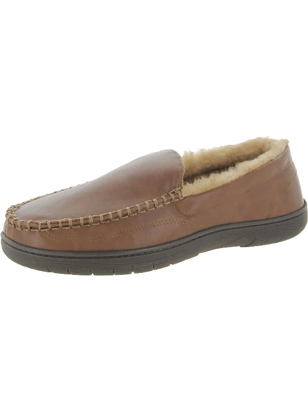 Venetian Mens Faux Leather Loafer Slippers