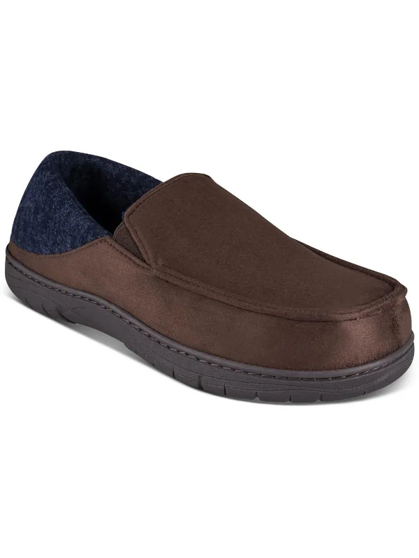 Venetian Mens Faux Suede Slip On Loafer Slippers